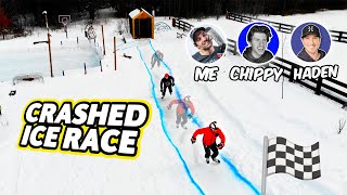 This guy built a Crashed Ice track IN HIS YARD!