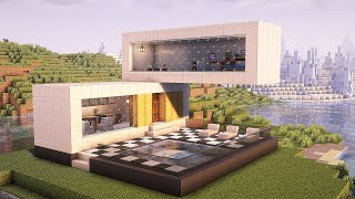 Minecraft Easy Modern House Tutorial in Minecraft 🏡