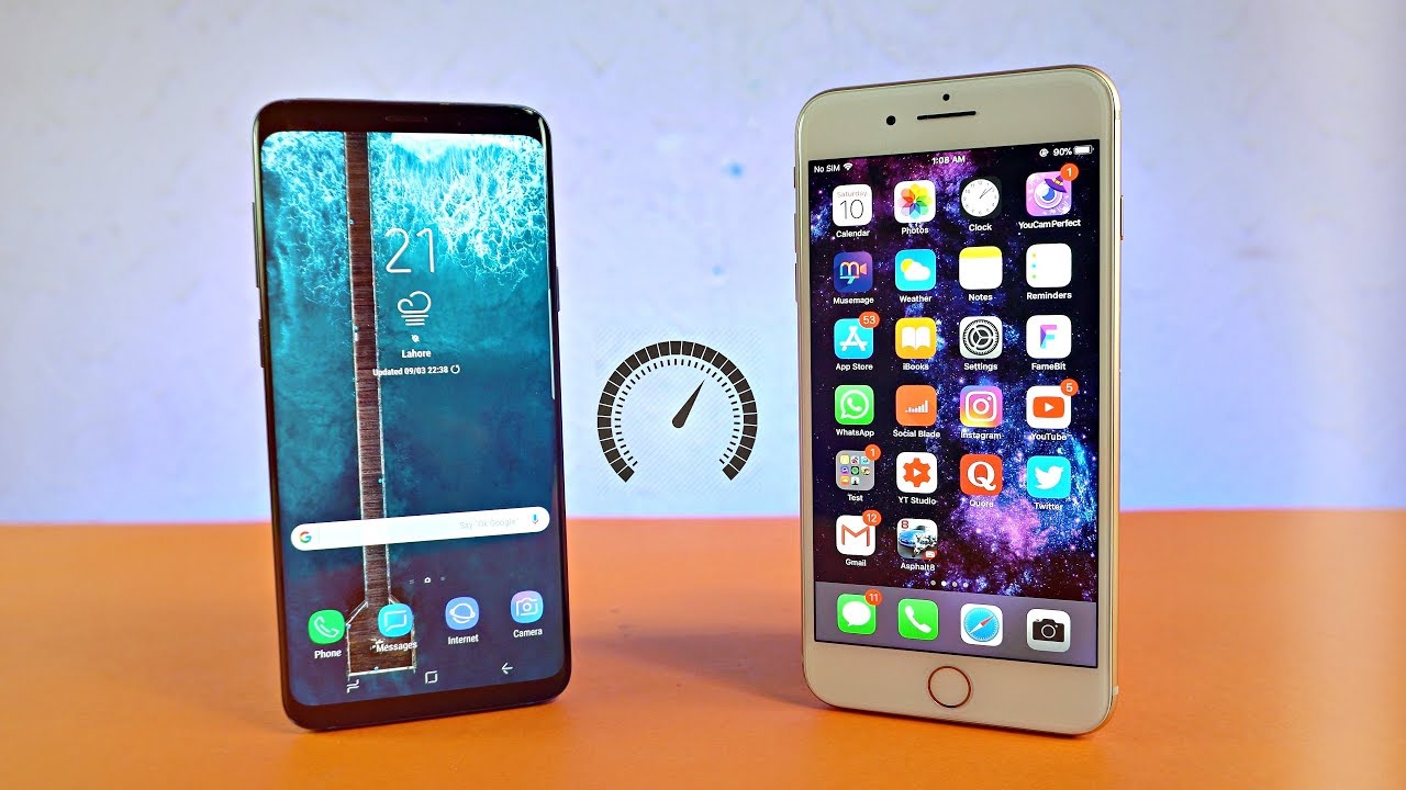 Samsung Galaxy S9 Plus vs iPhone 8 Plus - Speed Test! (4K)