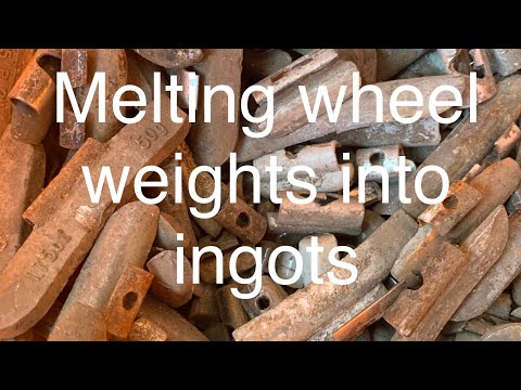 Melting wheel weights into ingots