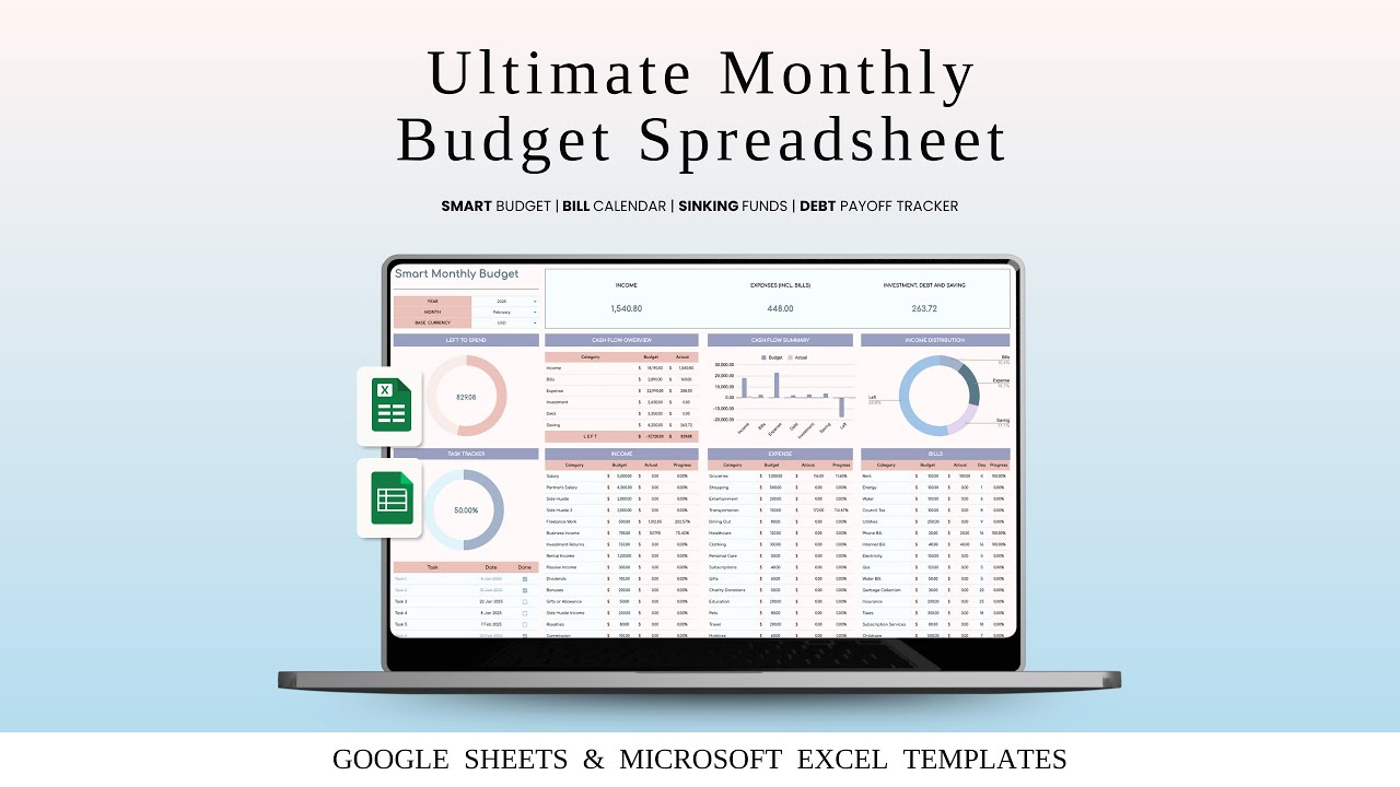 How to Use Ultimate Monthly Budget Spreadsheet | Step-by-Step Tutorial