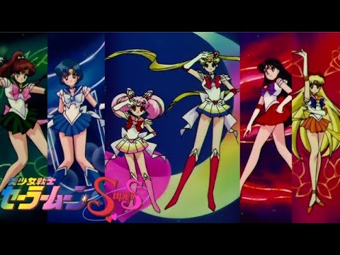[1080p] Inner Sailor Soldiers Group Transformation (Pretty Soldier Sailor Moon SuperS)