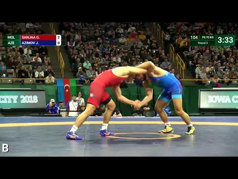 Round 3 FS - 70 kg: G. SANJAA (MGL) v. J. AZIMOV (AZE)