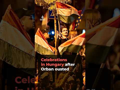 Celebrations in Hungary after Orban ousted in landmark election | AJ #shorts