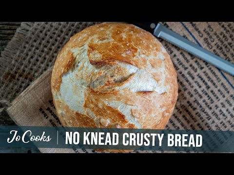 No Knead Dutch Oven Crusty Bread | JoCooks.com