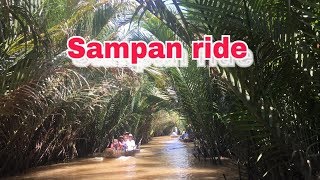 Motor sampan ride in Mekong delta (Vietnam)