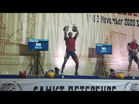 Anton Anasenko. LC 130 (2*24kg). Veteran's World championship 2020 in Saint Petersburg