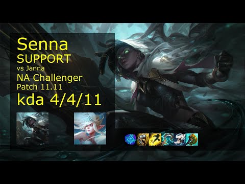 Senna Support vs Janna - NA Challenger 4/4/11 Patch 11.11 Gameplay