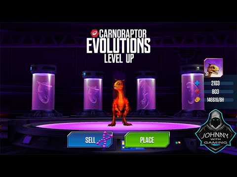 Jurassic World The Game: Carnoraptor Hybrids Rare Evolutions #7 MOBILE (2020)