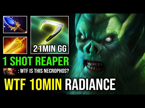 WTF 10MIN RADIANCE Unlimited AOE Burning 1 Shot Reaper 21Min GG Mid Necrophos Dota 2