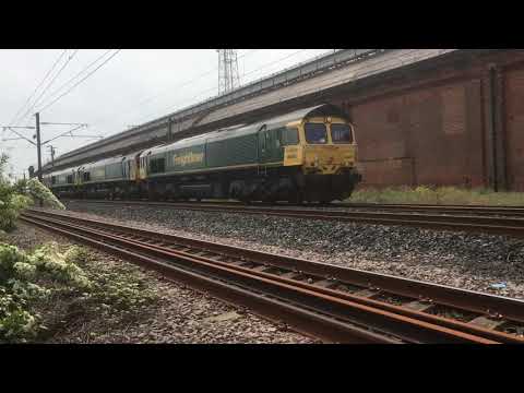 66507+66567+66607+66555 at Darlington working the 0N32 Leeds Balm Rd to Tyne S.S.