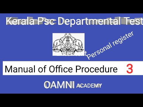 Kerala Psc Departmental test - Mop class -3  / Arrangement of files.