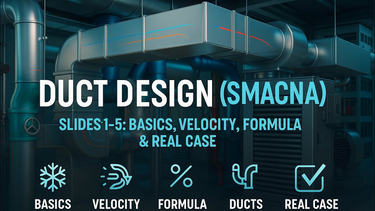 Complete Duct Design Masterclass for HVAC and MEP Engineers Using SMACNA, ASHRAE, and SBC