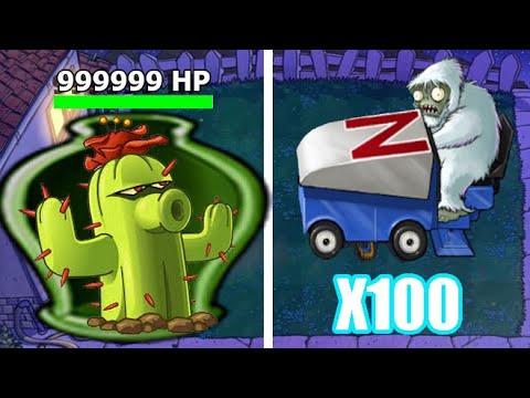 PVZ PC Fusion Challenge!! Team Cactus pvz VS 9999 Zombies | PVZ 2 #82