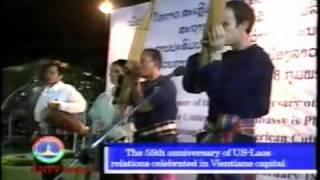 Lao National TV News-Jonny Olsen performs Lao Khaen Instrument for U.S. Ambassador Ravic R. Huso