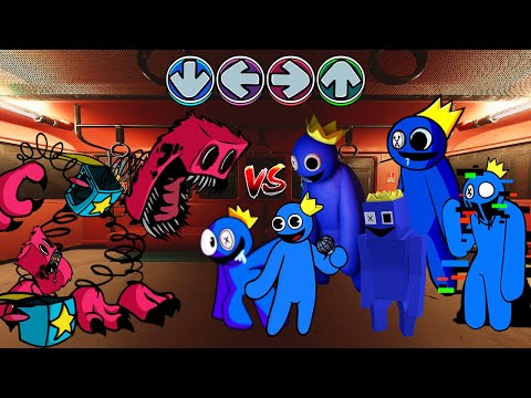 Friday Night Funkin' vs 2D Boxy Boo vs Rainbow Friends Blue ALL PHASES | FNF Mod Project Playtime