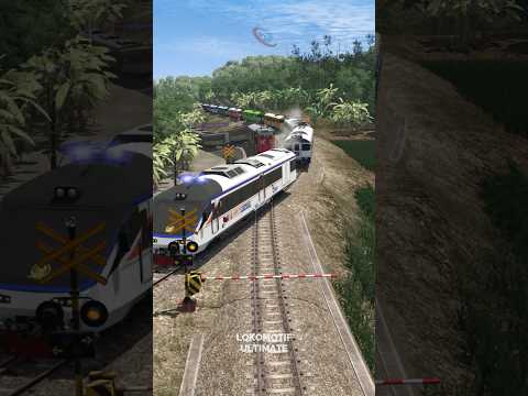 Palang Pintu Perlintasan Persilangan Konvoi Lokomotif Kereta Api #railtrack #train #keretaapi