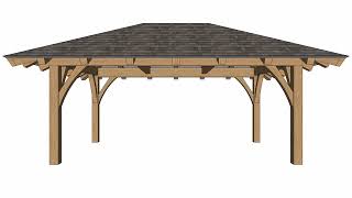 12' x 18' Outdoor Timber Frame Kitchen with Roofing