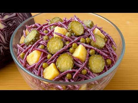 🇩🇪 The tastiest German salad with POTATOES and RED CABBAGE ❗️ Easy Potato Salad ❗️