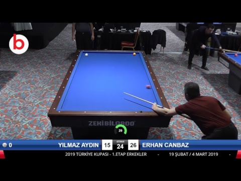 YILMAZ AYDIN & ERHAN CANBAZ Bilardo Maçı - 2019 TÜRKİYE KUPASI 1. ETAP ERKEKLER-1.TUR