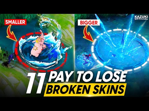 11 BROKEN SKINS THAT NERFS YOUR HERO | PAY TO LOSE | MOBILE LEGENDS