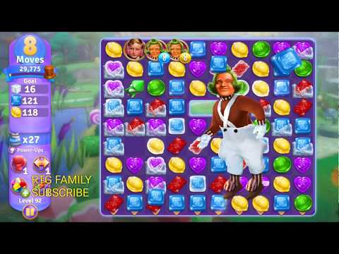 LEVEL 92 Willy Wonka’s Sweet Adventure NEW Zynga chocolate match 3 game बच्चे