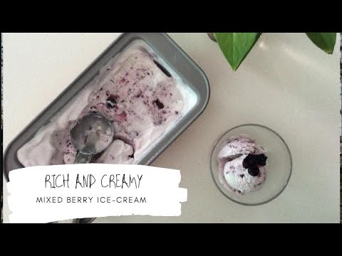 Mixed berry ice cream | Best no churn mixed berry ice cream