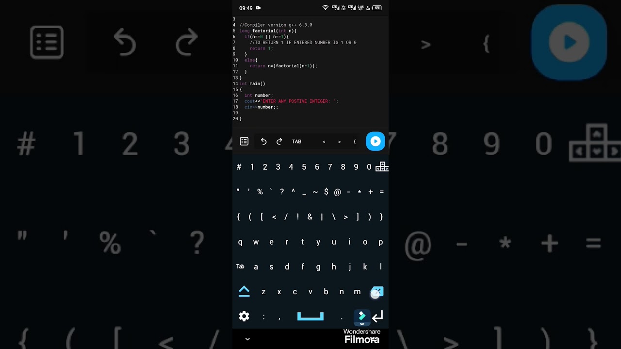 Cpp program to make a factorial of any number entered by the user.  #programming #coding #exam