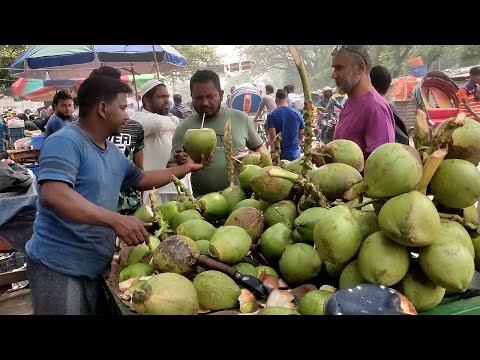Fastest Coconut Cutting Skills in Bangladesh | Bangladeshi Street Food of Dhaka