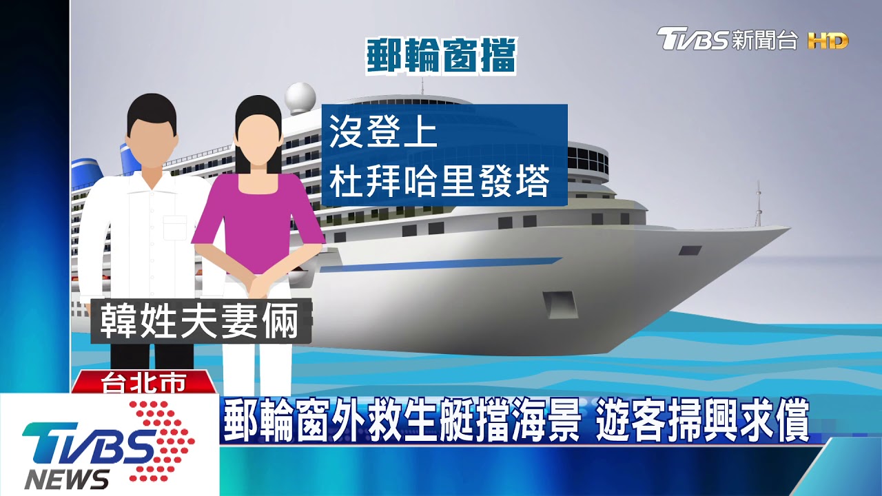 郵輪窗外救生艇擋海景 遊客掃興求償