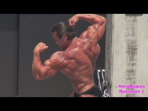 Bill McAleenan 55 Year Old Bodybuilder Posing Routine at Muscle Beach  7/4/13