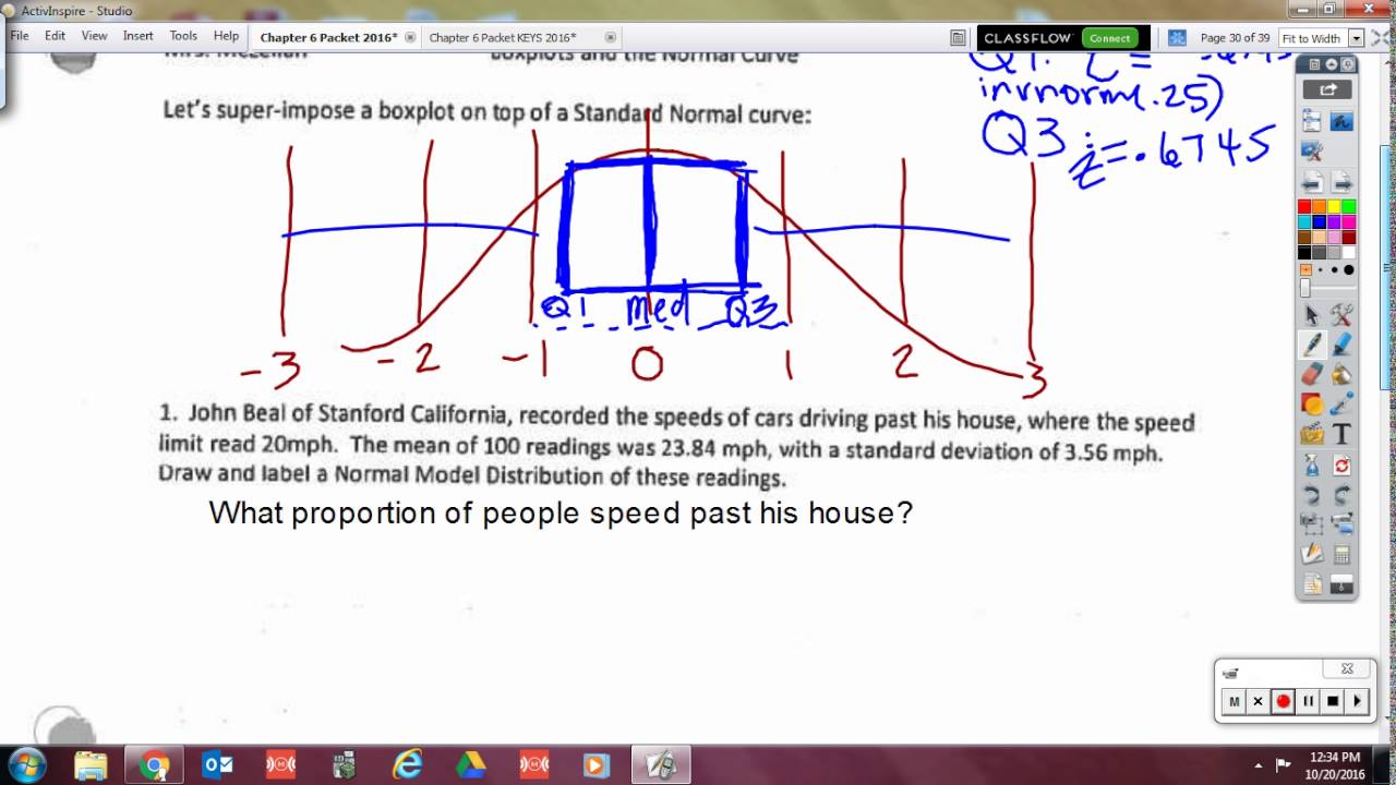 Boxplots and Normal Curve Connection