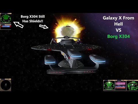 Galaxy X from Hell VS Borg Assimilated X304 | Heavy Weight | Star Trek Bridge Commander Battle |