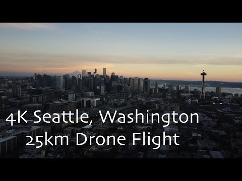Seattle, Washington 4K Drone Flight incl. Mount Rainier