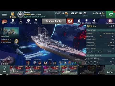 ODIN : Tier 8 German battleships : World of Warships Blitz : WOWSB: