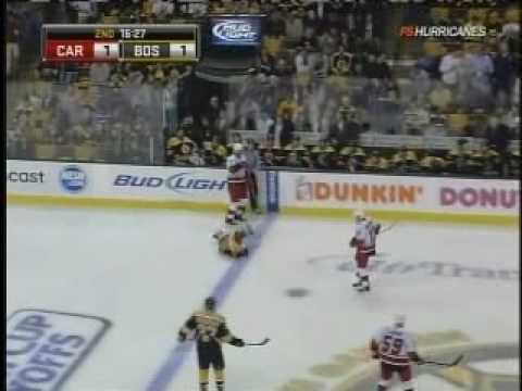 Hurricanes - Bruins Game 1 Highlights  (5/1/09)