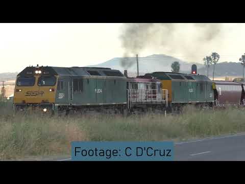SSR Bankers attach to grain train at Werris Creek