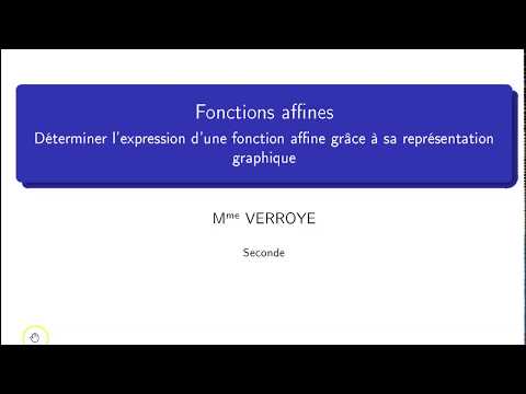 Déterminer graphiquement l'expression d'une fonction affine