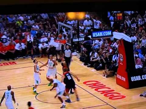 Derrick Rose drive from the 3-point line (USA vs BRAZIL 16/8/2014)