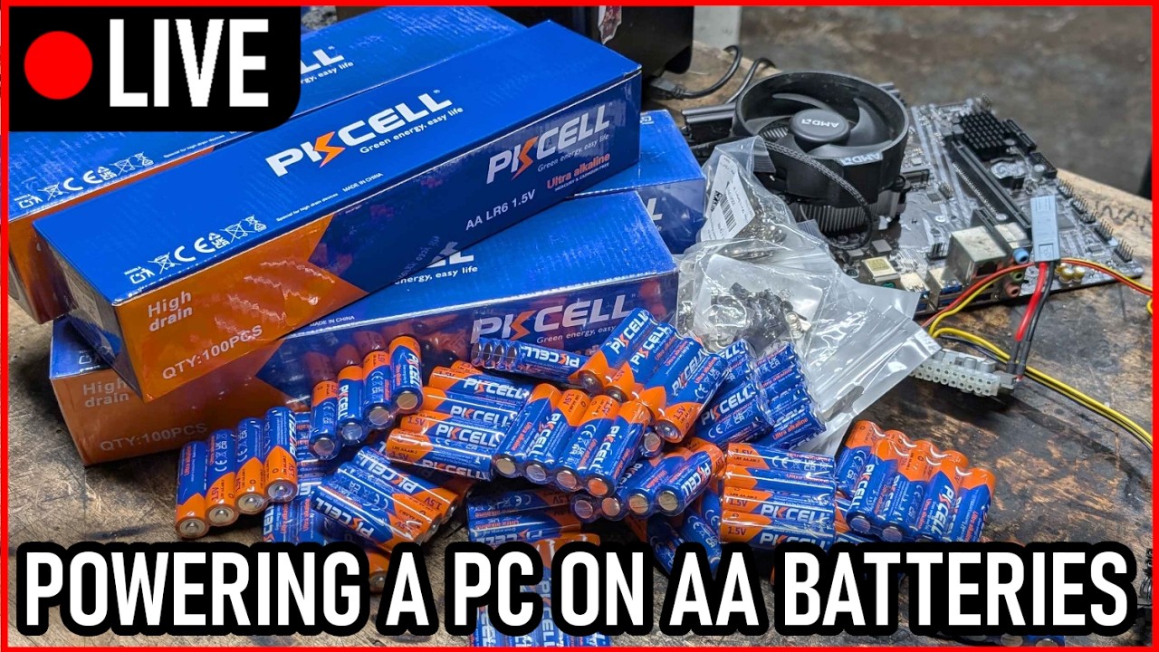 Crazed enthusiast runs PC on 192 AA batteries, successfully boots into Hannah Montana Linux — System is stable…