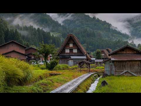 Shirakawa-go Morning Fog, Quiet Walk in Mountain Village | Gifu, Japan 4K Dawn