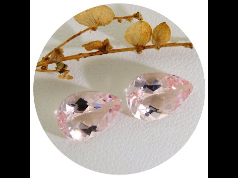 Pereche Pietre pentru Montura Cercei Morganite Naturale - Stralucire Calda