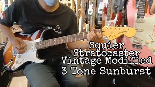 Video thumbnail for Squier Stratocaster Vintage Modified 3 Tone Sunburst ( Sound Sample ) by irsan nursany