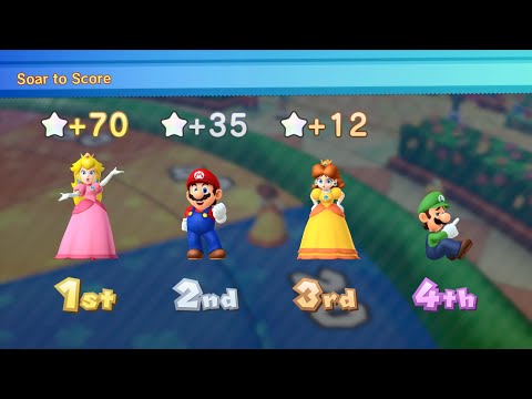 Mario Party 10 - Peach vs Mario vs Luigi vs Daisy - Mushroom Park