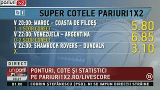 SUPER COTELE PARIURI1X2: Astazi, valori de 3.10, 5.80 & 6.85!