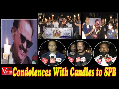 Condolences with Candles to SP BalaSubrahmanyam Vizag Events & Artists at Beach Road in Visakhapatnam,Vizagvision