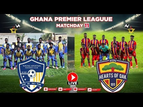 LIVE 🔴: Young Apostles vs Hearts of Oak – 🔥 | Ghana Premier Thrille