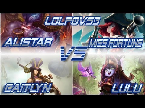 ► LoLPoV - Alistar and Miss Fortune vs Caitlyn and Lulu [Bot] (League of Legends Live Commentary)