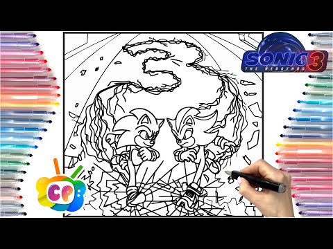 Sonic the Hedgehog 3 / Shadow Sonic coloring page / sonic coloring video