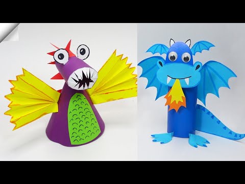 DIY 3D paper DRAGON Moving paper toys